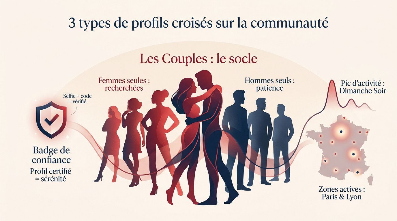 Infographie présentant les trois types de profils dominants sur la communauté Wyylde